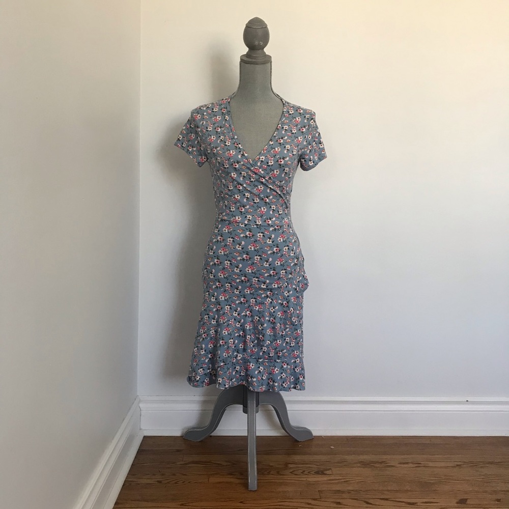 Cotton Crossover Floral Dress